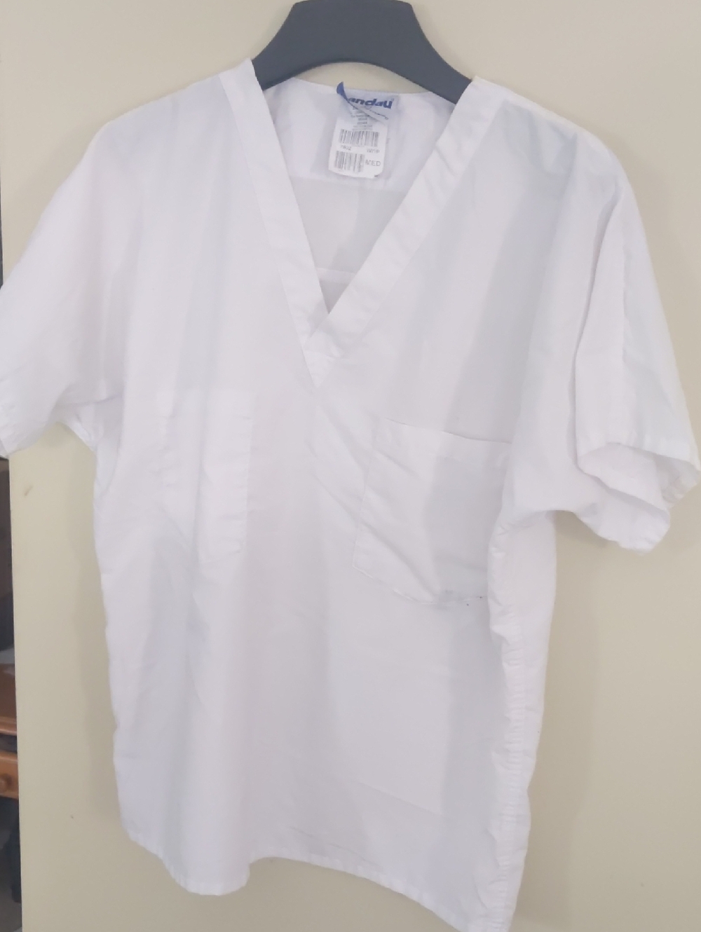 White V-Neck Medical Scrub Top -